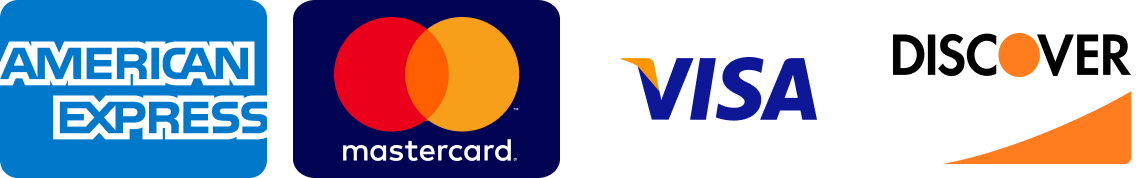 American Express, Mastercard, Visa, and Discover